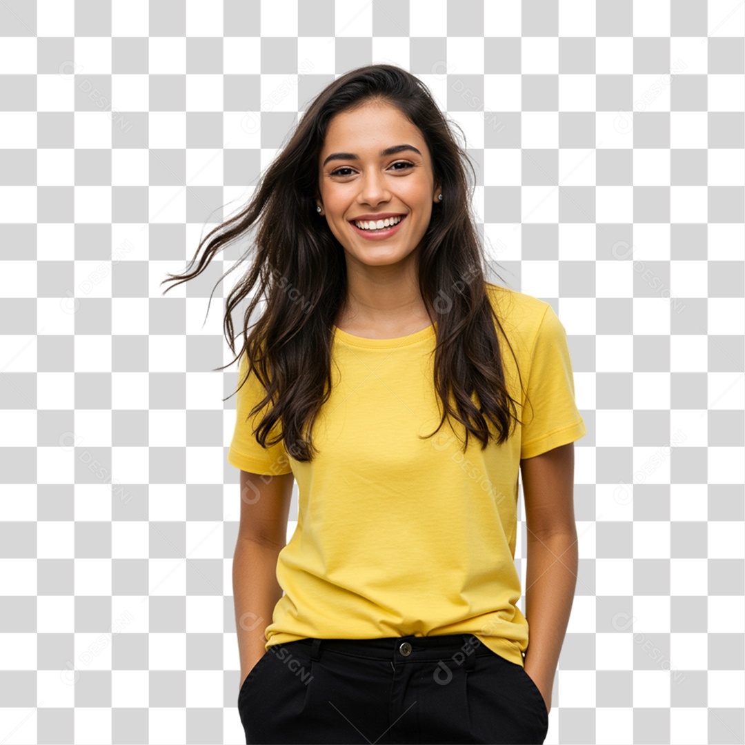 Mulher Fazendo Pose para Foto PNG Transparente