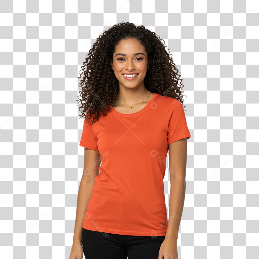 Mulher Morena Fazendo Pose para Foto PNG Transparente