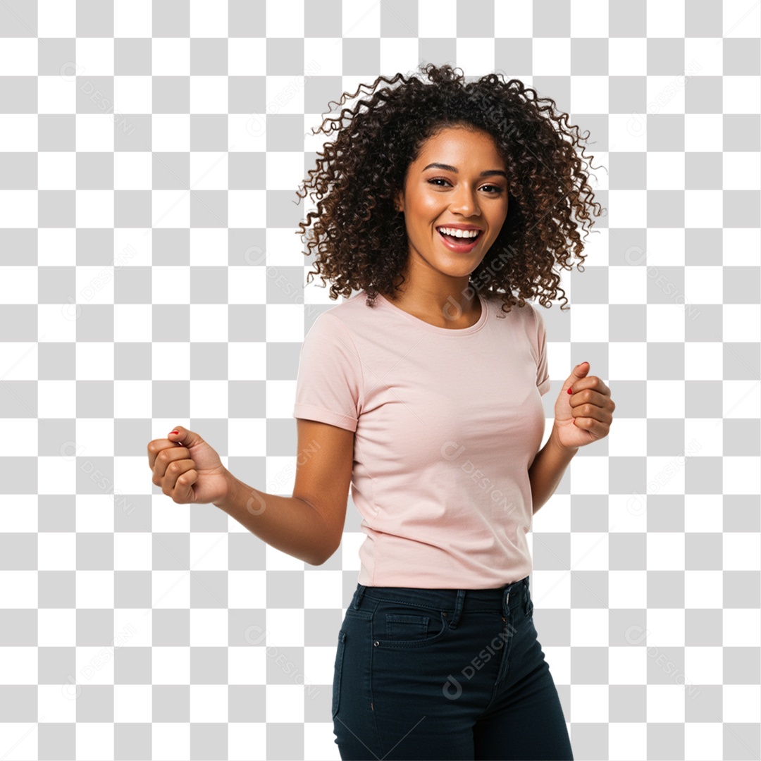 Mulher Morena Fazendo Pose para Foto PNG Transparente