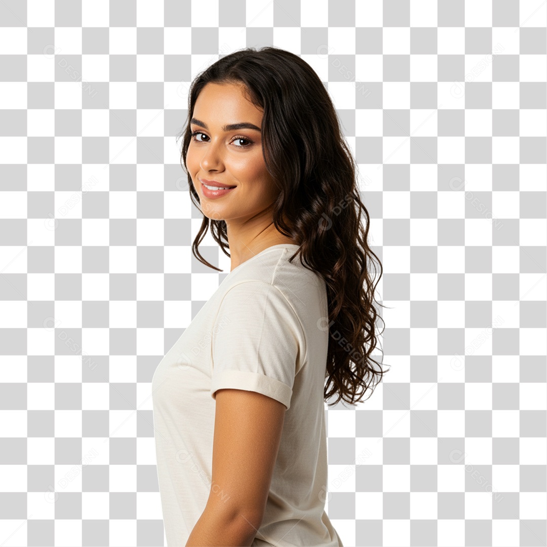 Mulher Fazendo Pose para Foto PNG Transparente