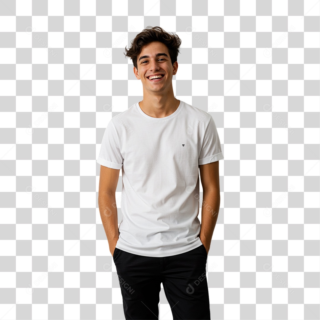 Jovem Rapaz Modelo Pose para Foto PNG Transparente
