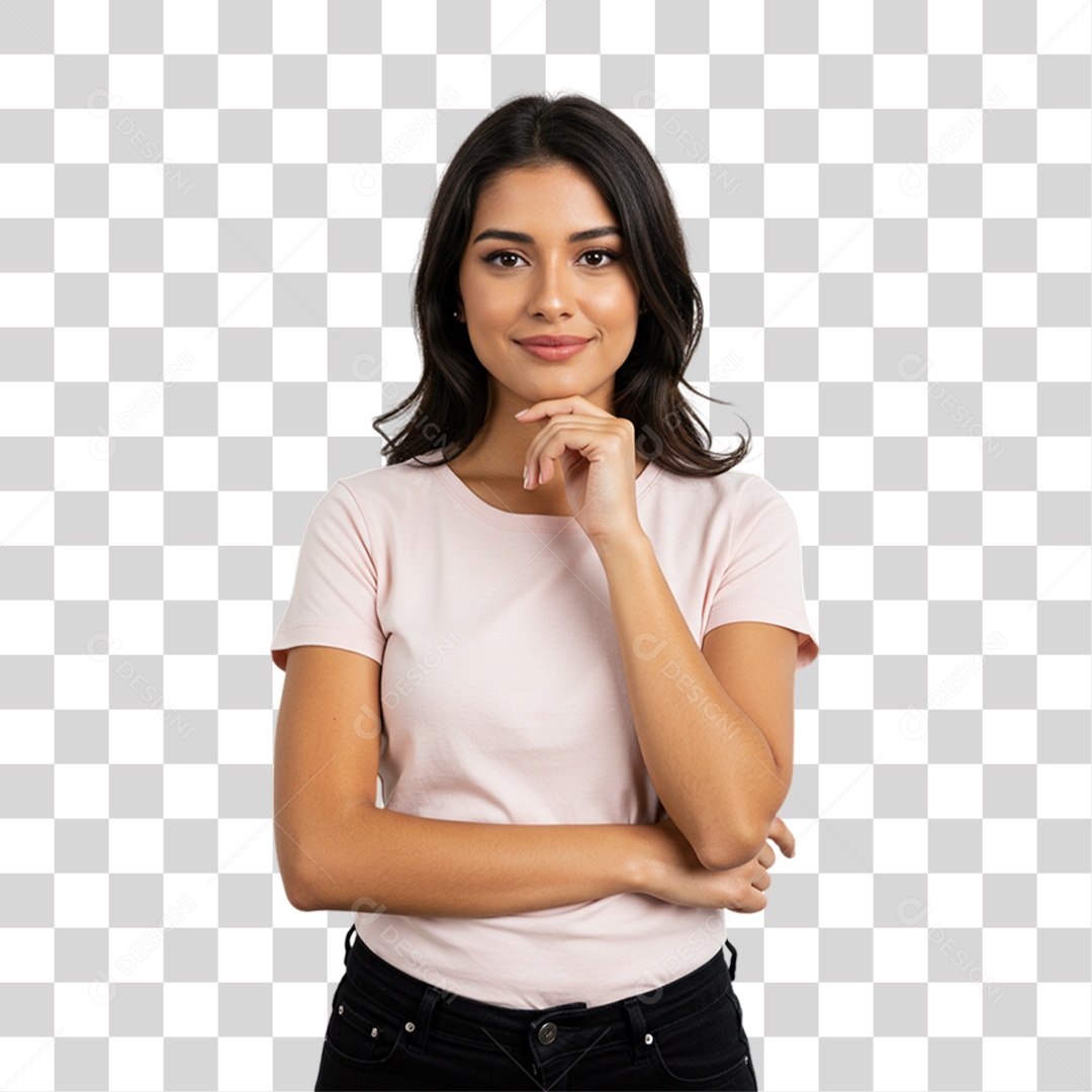 Mulher Fazendo Pose para Foto PNG Transparente