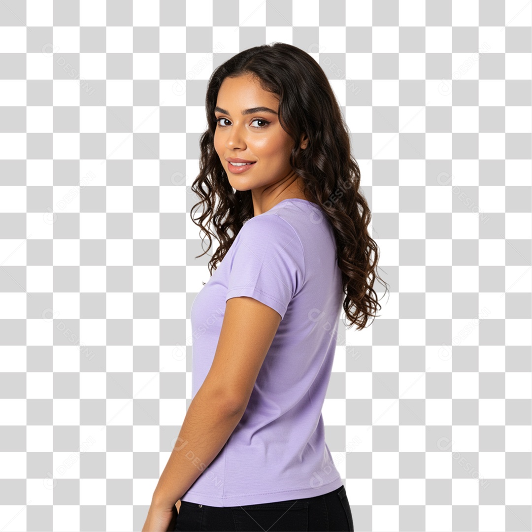 Mulher Fazendo Pose para Foto PNG Transparente