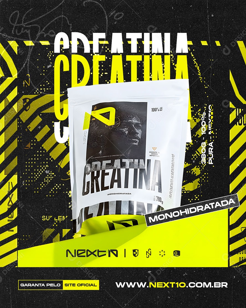 Loja de Suplementos Beneficios da Creatina Social Media PSD Editável