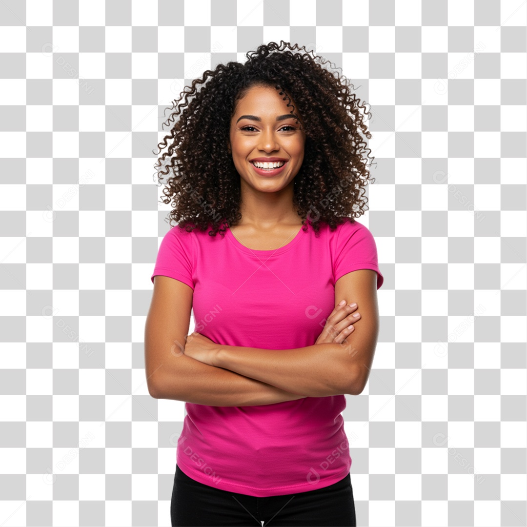 Mulher Morena Fazendo Pose para Foto PNG Transparente