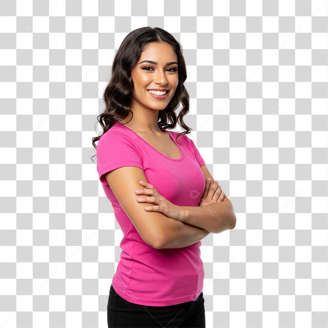 Mulher Fazendo Pose para Foto PNG Transparente