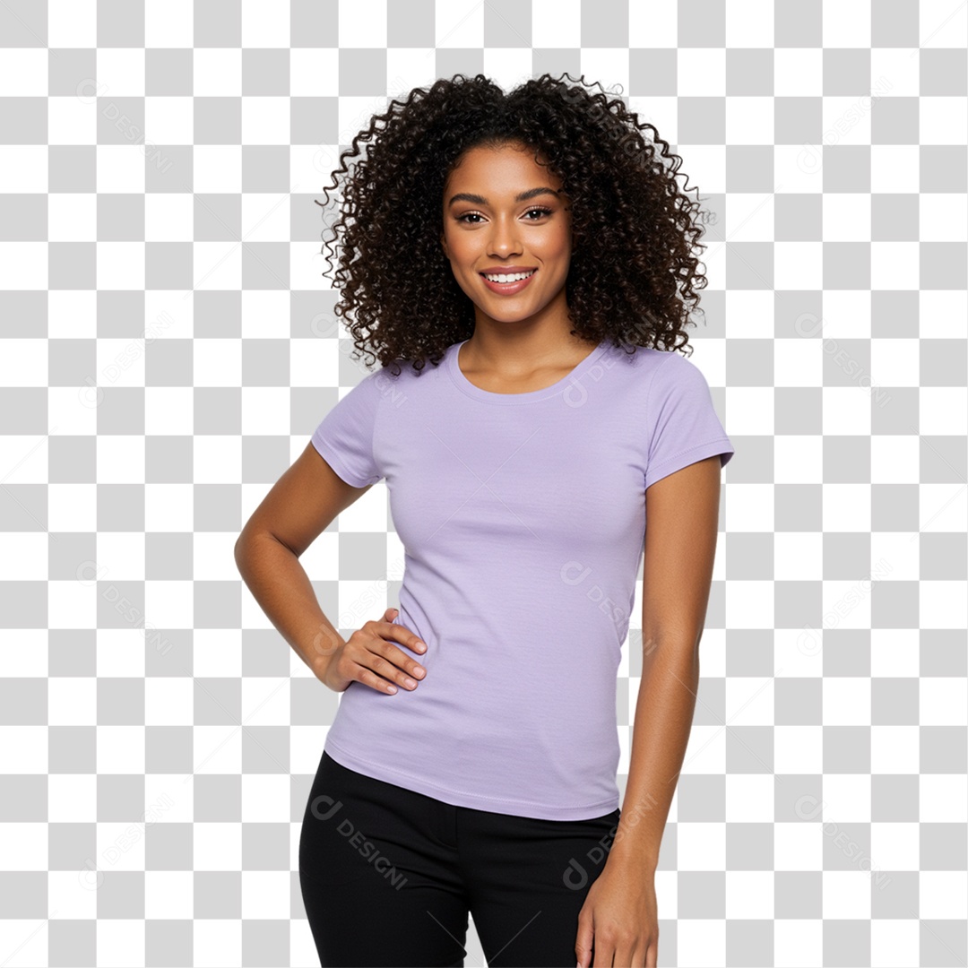 Mulher Morena Fazendo Pose para Foto PNG Transparente