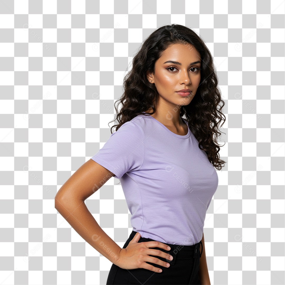 Mulher Fazendo Pose para Foto PNG Transparente