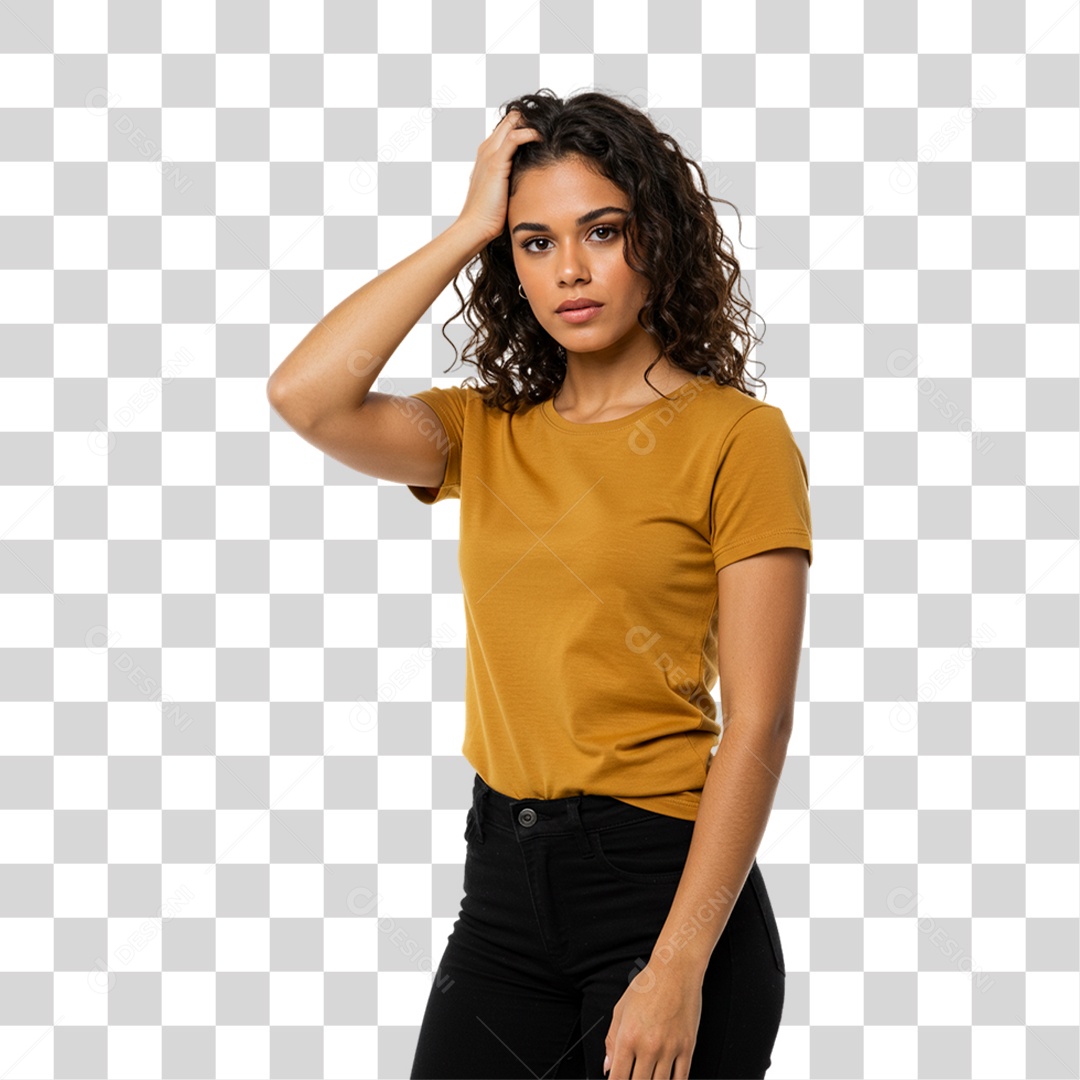 Mulher Fazendo Pose para Foto PNG Transparente