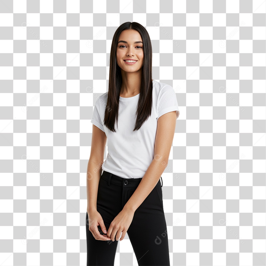 Mulher Fazendo Pose para Foto PNG Transparente