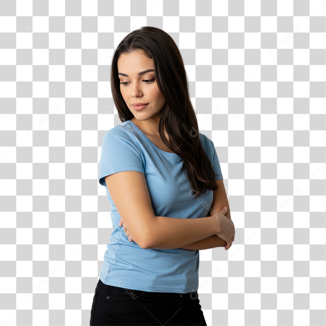 Mulher Fazendo Pose para Foto PNG Transparente