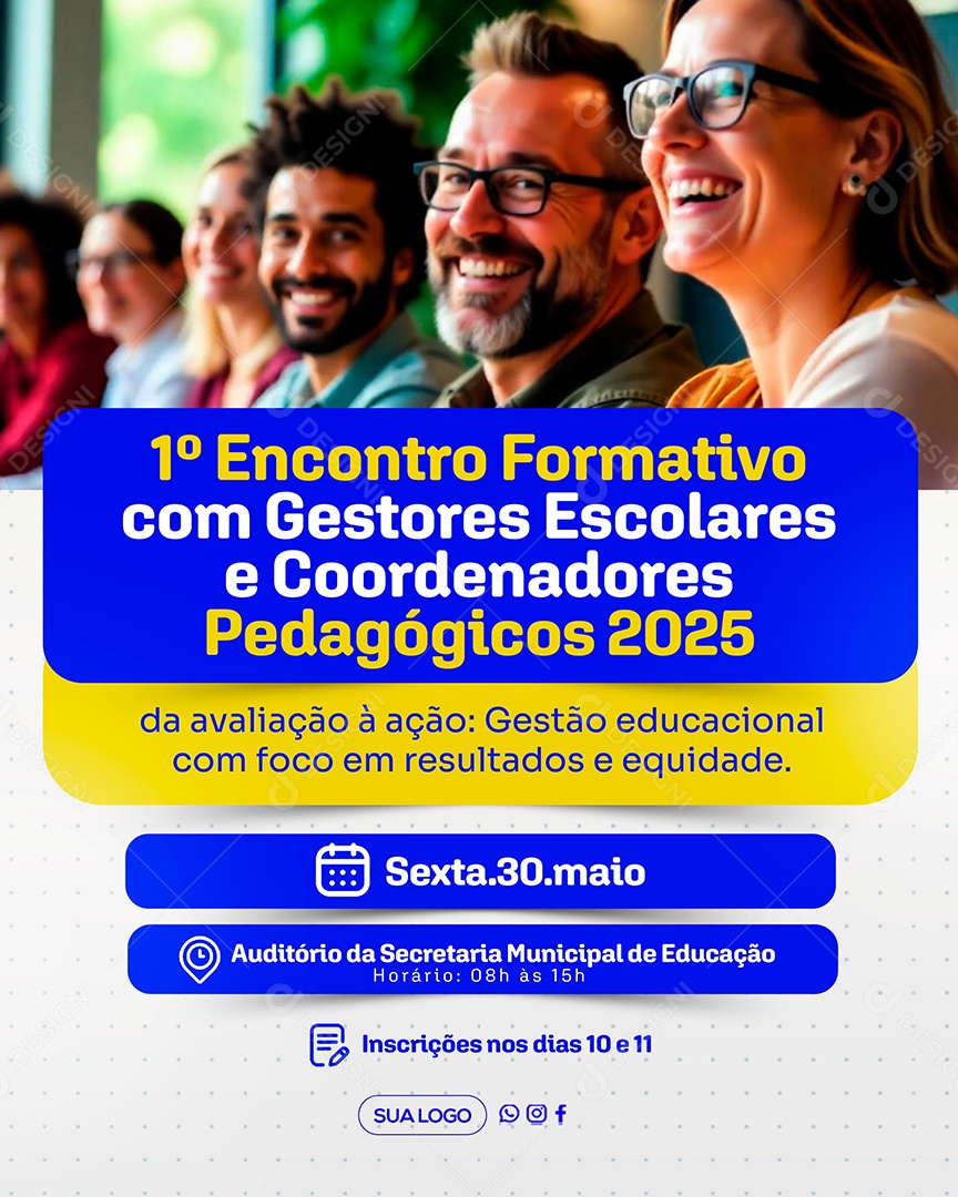 Encontro Formativo com Gestores Escolares Social Media PSD Editável