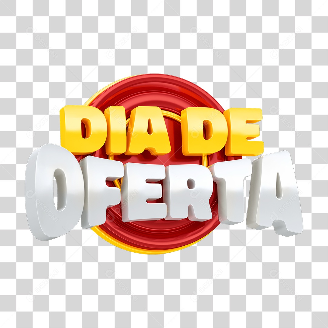 Selo 3D Dia de Oferta PNG Transparente