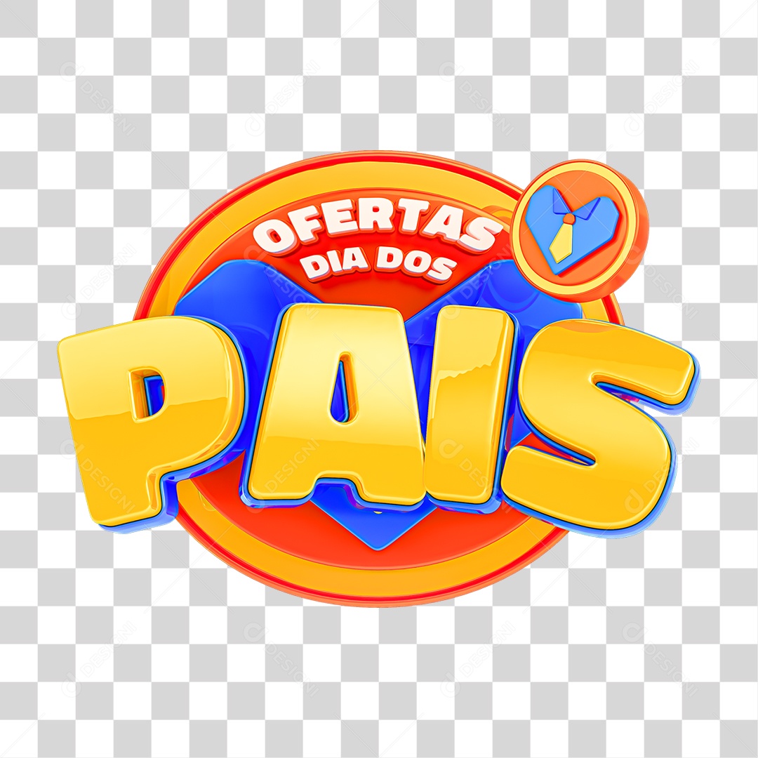 Selo 3D Ofertas Dia dos Pais PNG Transparente