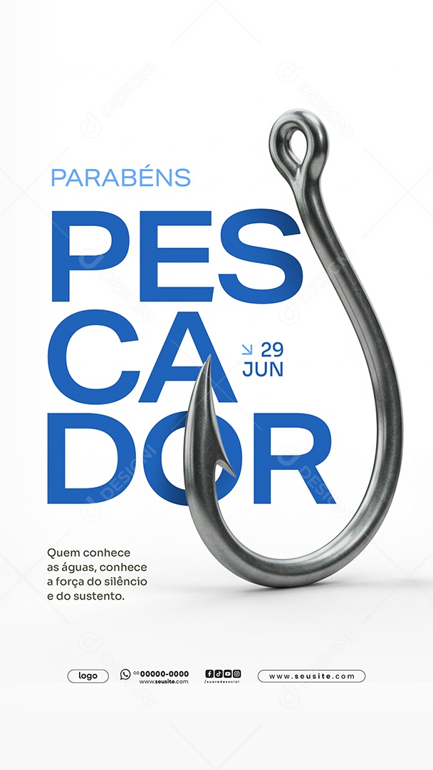 Pescador Dia do Pescador 29 de Junho Social Media PSD Editável