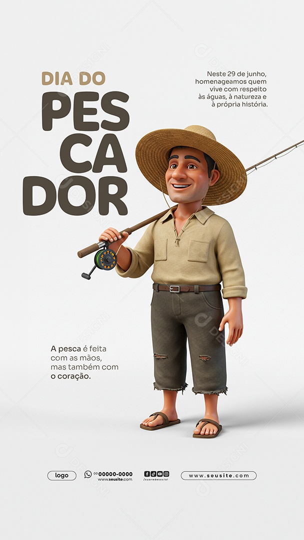 Story Dia do Pescador 29 de Junho Social Media PSD Editável