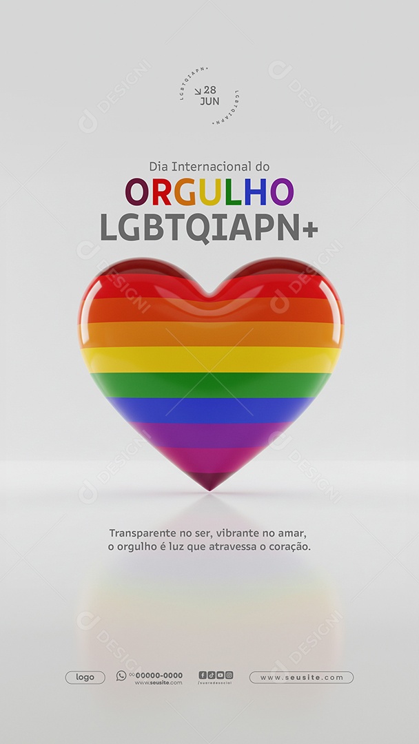 Story Dia Internacional do Orgulho LGBTQIAPN+28 de Junho Social Media PSD Editável
