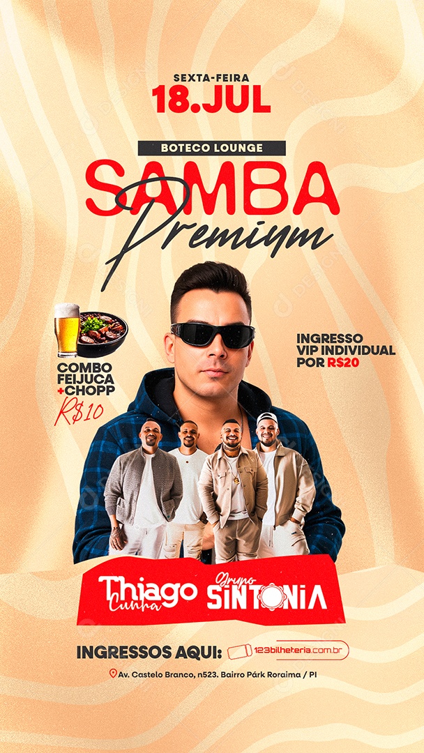 Story Flyer Samba Premium Social Media PSD Editável