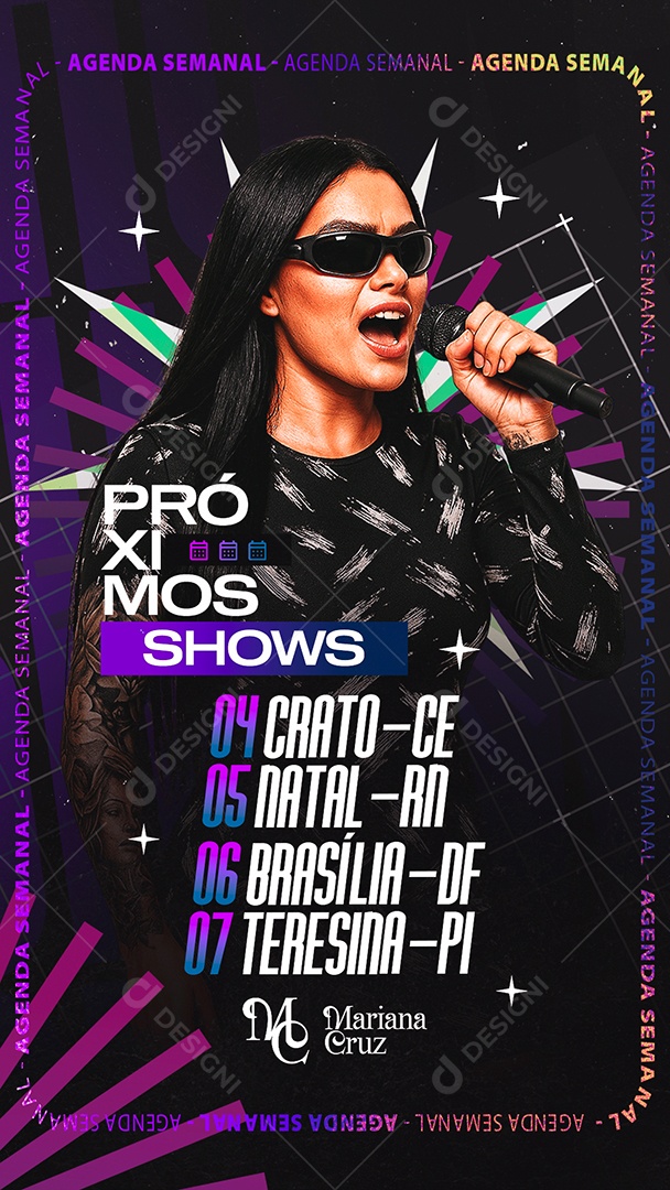 Story Flyer Próximos Shows Social Media PSD Editável