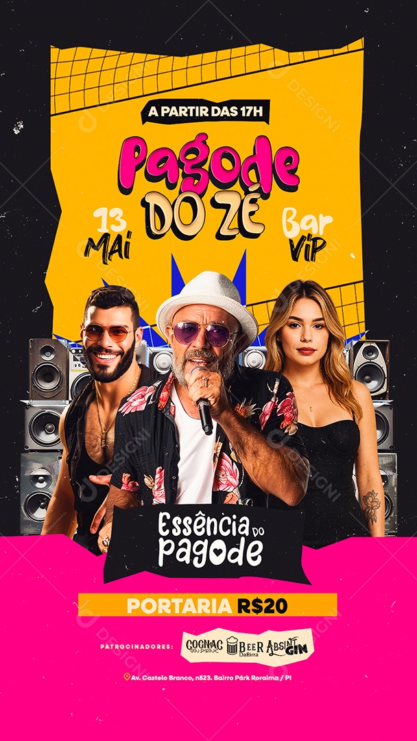 Story Flyer Pagode do Zé Social Media PSD Editável