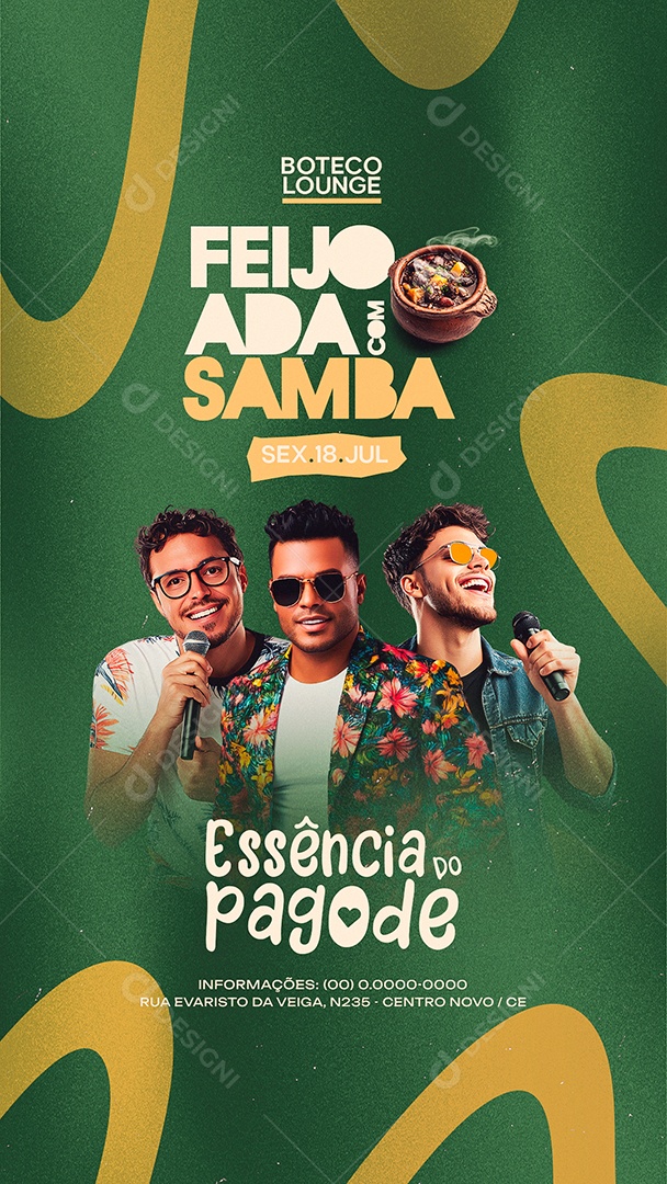 Story Flyer Feijoada com Samba Social Media PSD Editável
