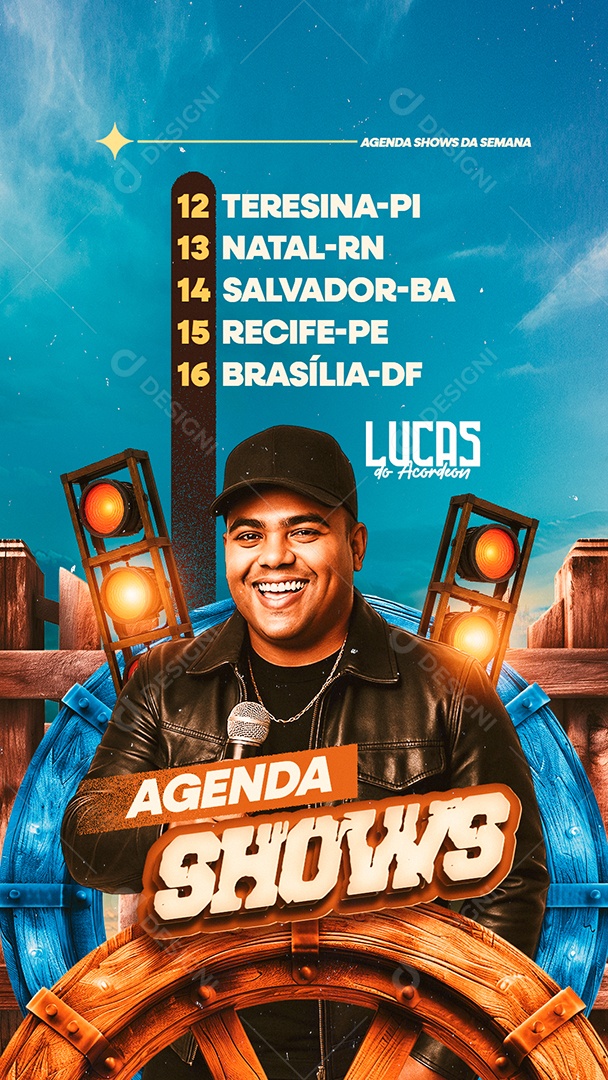 Story Flyer Agenda Shows da Semana Social Media PSD Editável