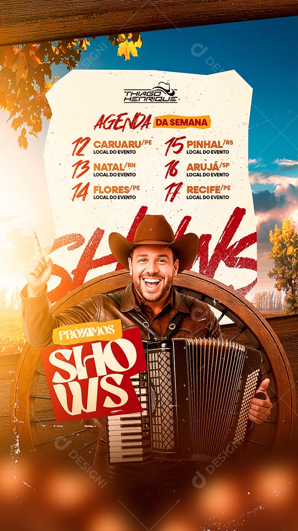 Story Flyer Próximos Shows Social Media PSD Editável