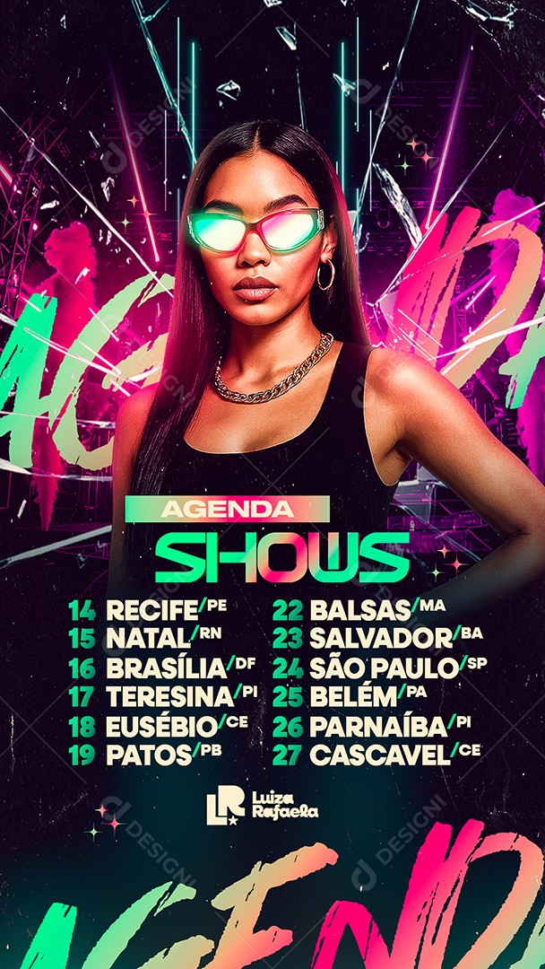 Story Flyer Agenda Shows Social Media PSD Editável