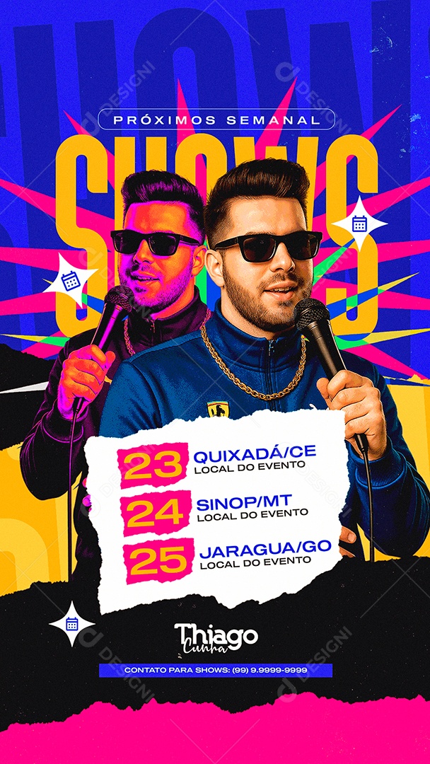 Story Flyer Próximos Shows Semanal Social Media PSD Editável