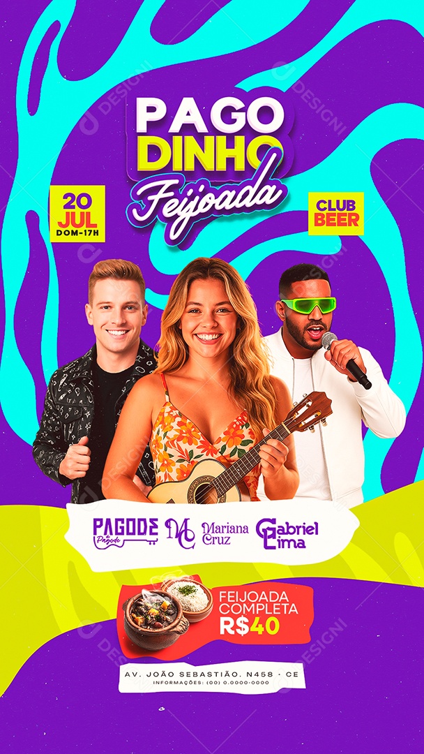 Story Flyer Pagodinho Feijoada Social Media PSD Editável