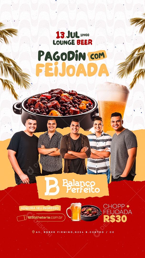 Story Flyer Pagodin com Feijoada Social Media PSD Editável