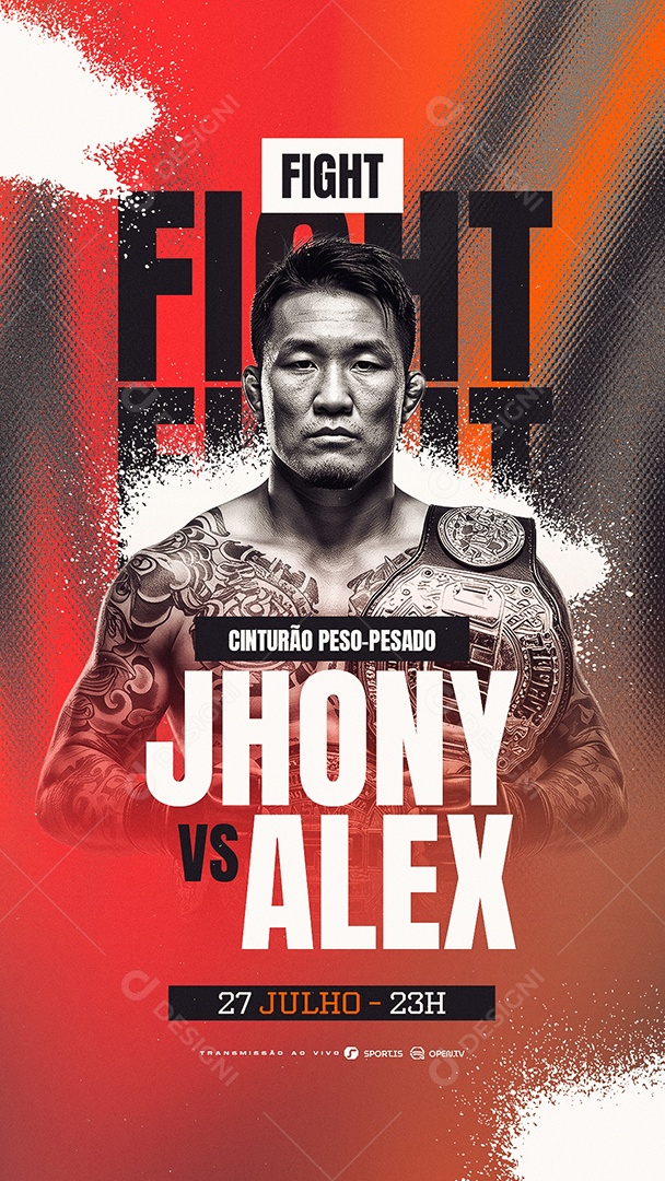 Story Campeonado De Luta Valendo Cinturão Peso Pesado Social Media PSD Editável