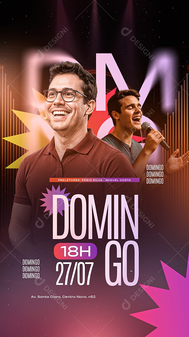 Story Flyer Gospel Domingo Social Media PSD Editável
