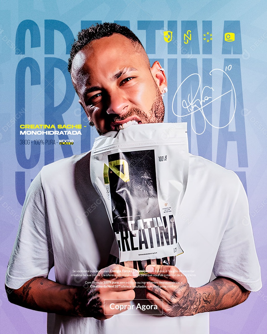 Loja de Suplementos Beneficios da Creatina Social Media PSD Editável