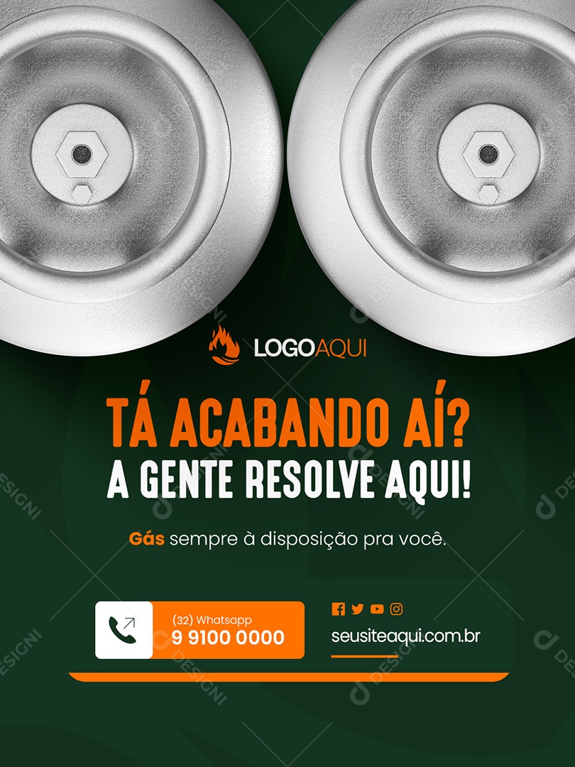 Distribuidora de Água e Gás Tá Acabando Aí Social Media PSD Editável