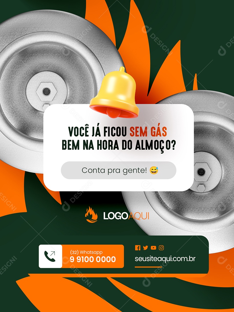 Distribuidora de Água e Gás Você Já Ficou Sem Gás Social Media PSD Editável