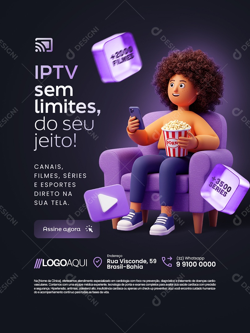 IPTV Sem Limites do Seu Jeito Social Media PSD Editável