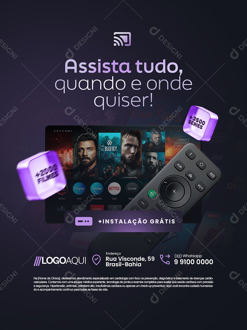 IPTV Assista Tudo Social Media PSD Editável