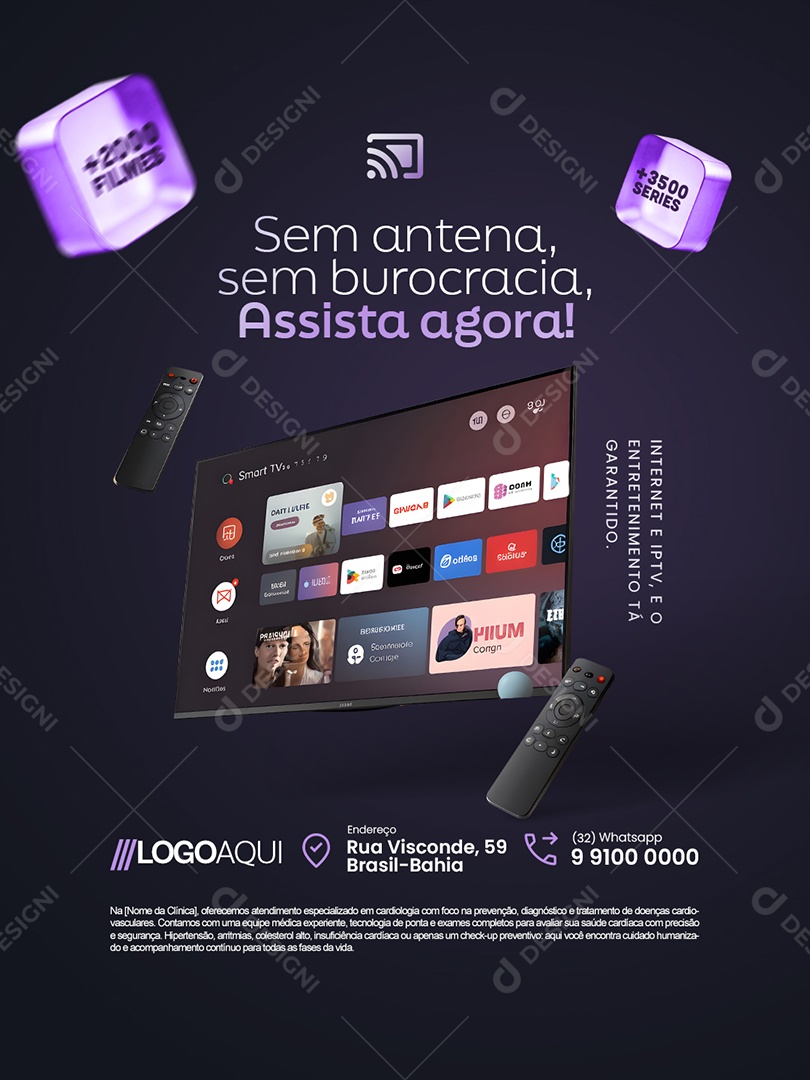 IPTV Sem Antena Social Media PSD Editável