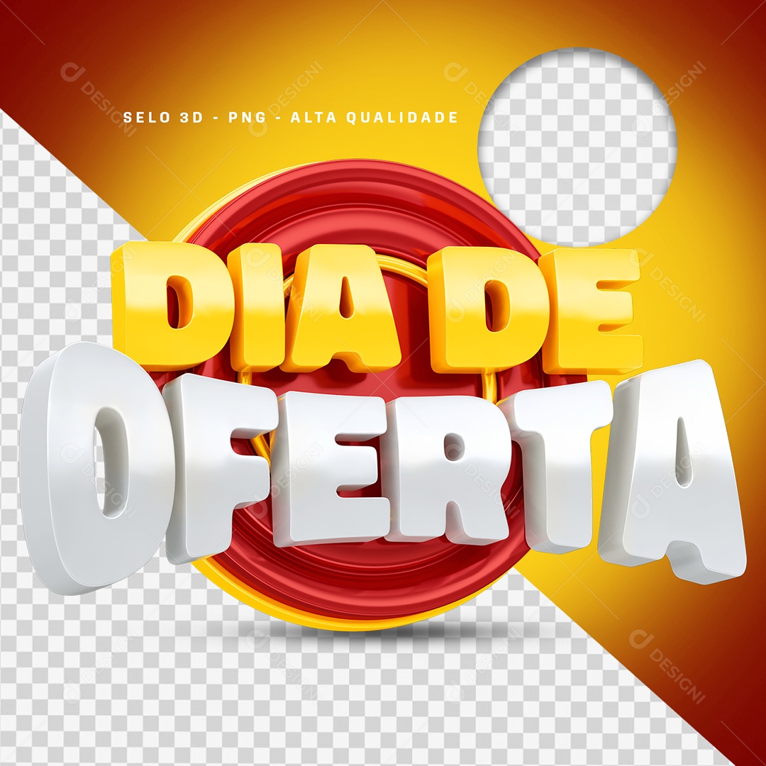 Dia de Oferta Selo 3D para Composição PSD