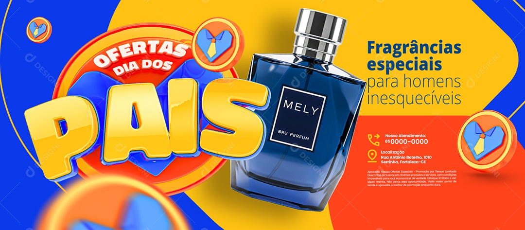 Banner Ofertas Dia dos Pais Perfumaria Fragrâncias Especiais Social Media PSD Editável