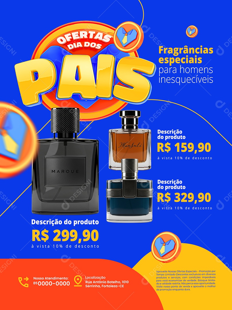 Ofertas Dia dos Pais Perfumaria Encarte Fragrâncias Especiais Social Media PSD Editável