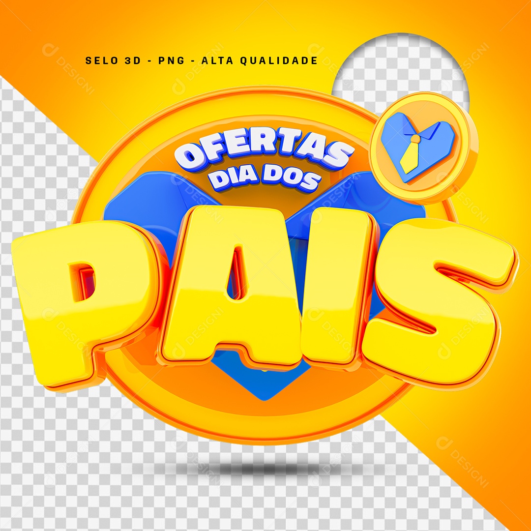 Ofertas Dia dos Pais Selo 3D Para Composição PSD