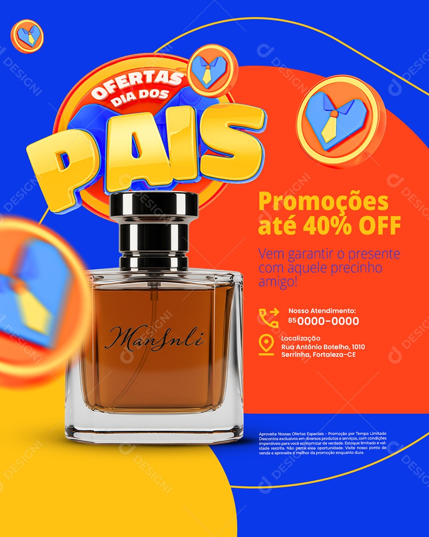 Ofertas Dia dos Pais Perfumaria Promoções Até 40% Off Social Media PSD Editável
