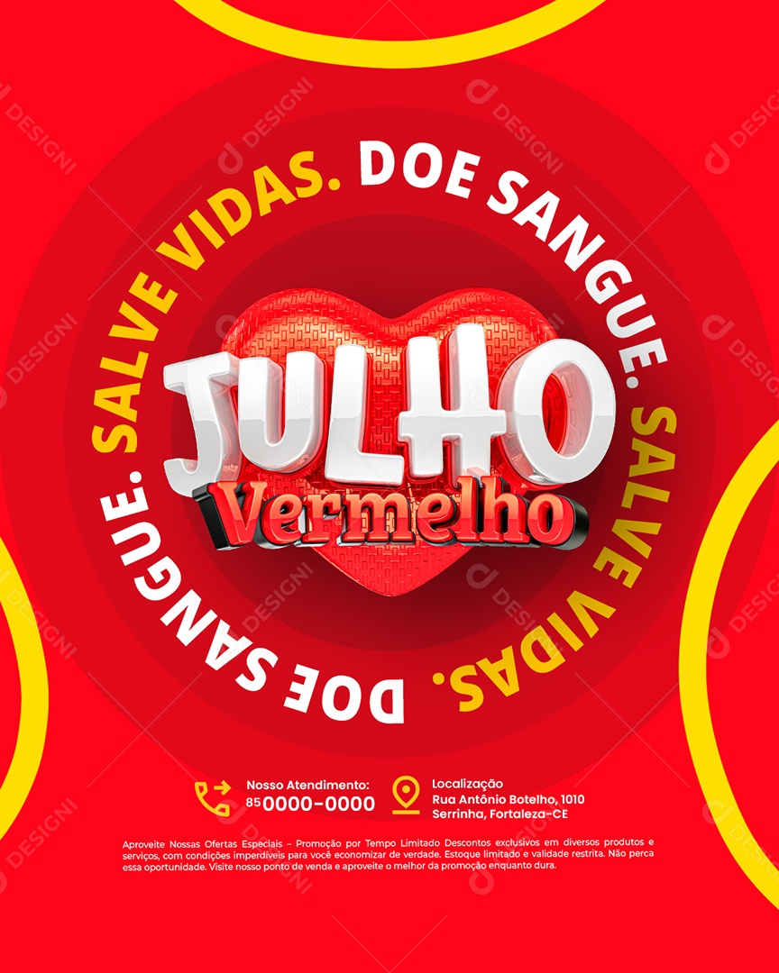 Julho Vermelho Doe Sangue Social Media PSD Editável