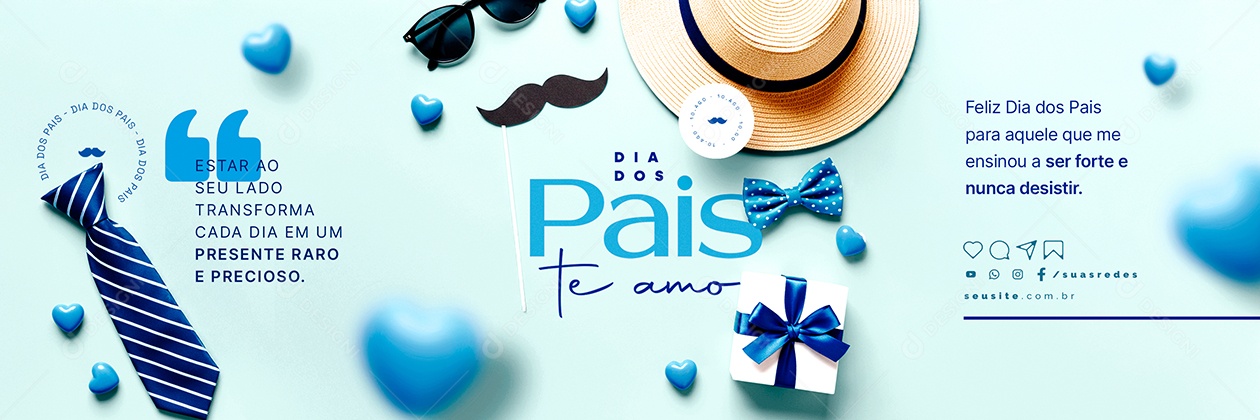 Carrossel Dia dos Pais 10 de Agosto Social Media PSD Editável