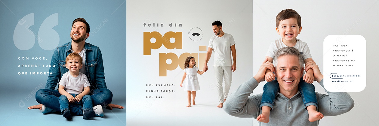 Carrossel Feliz Dia dos Pais 10 de Agosto Social Media PSD Editável