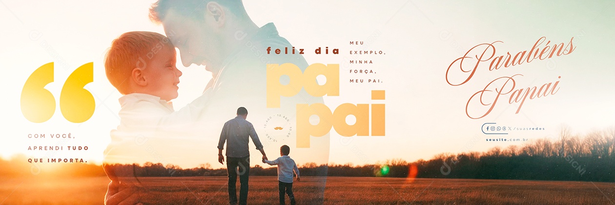 Carrossel Feliz Dia dos Pais 10 de Agosto Parabéns Social Media PSD Editável