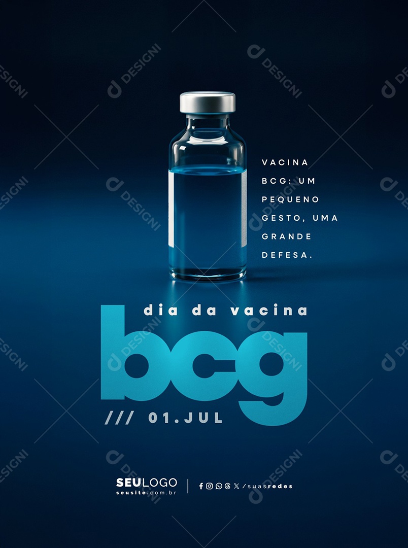 Dia da Vacina BCG 01 de Julho Social Media PSD Editável