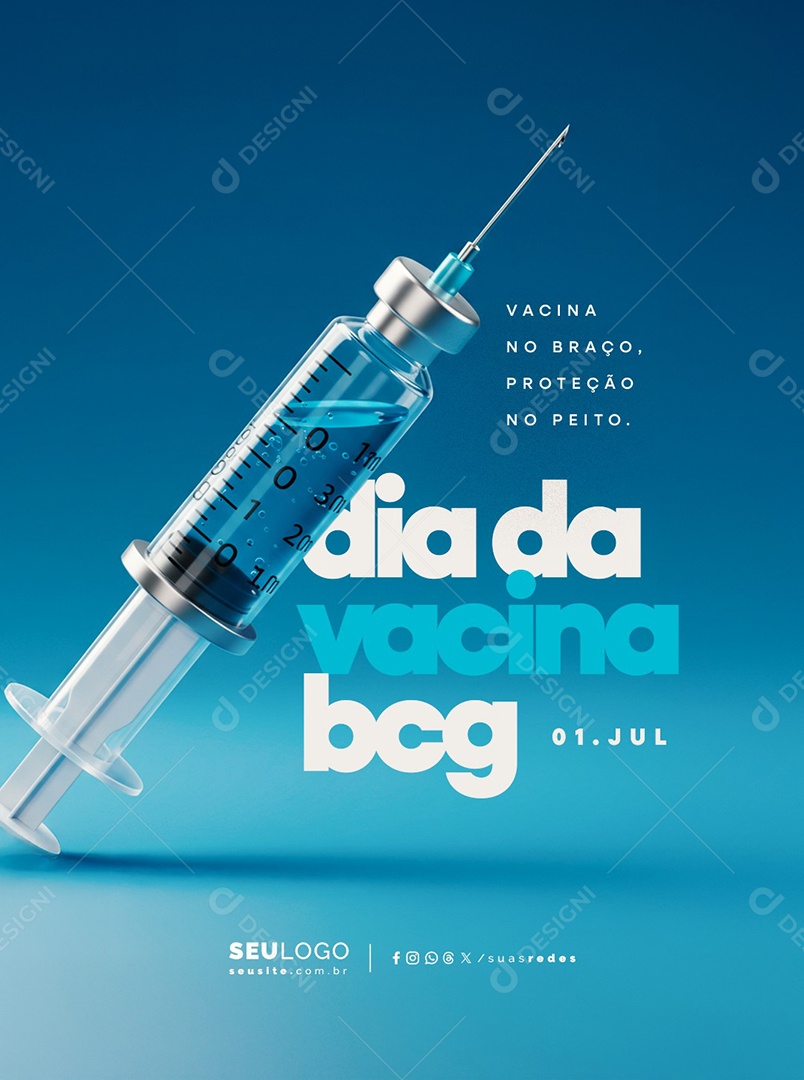 Dia da Vacina BCG 01 de Julho Social Media PSD Editável